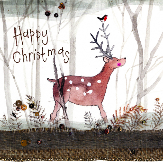 Kerstkaart Happy Christmas.